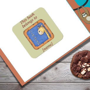 Girafe Ce Livre Appartient À Sticker Plaque