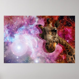 Girafe...dans l'espace ? ! Affiche