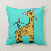 Girafe de bébé et coussin de souris