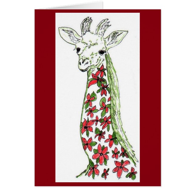 Girafe de fleur et carte africaine organique d'art (Devant)