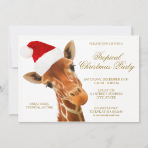 Girafe de Noël  Invitation de parti