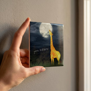 Girafe et Lune Carreau Photo en Céramique Person