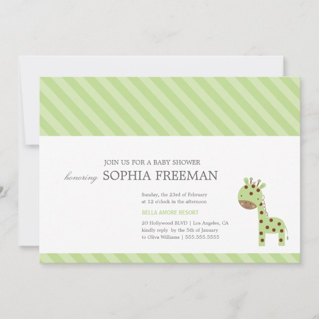 GIRAFE| INVITATION BABY SHOWER (Devant)