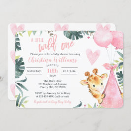 Girafe Invitations pour une fille