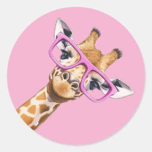 Girafe Mignonne avec Autocollant Esthétique Lunett