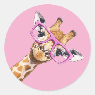 Girafe Mignonne avec Autocollant Esthétique Lunett