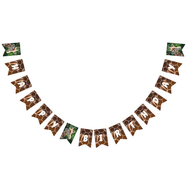 Girafe & Peau Imprimer Joyeux Drapeau de Bunting A (Tout)
