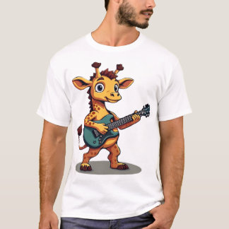 Girafe qui joue de la guitare T-Shirt Classique