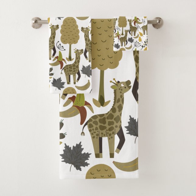 Girafe sans couture motif jaune blanc haute (En situation)