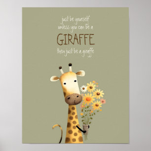 Girafe - Soyez vous-même Affiche pour nurserie enf