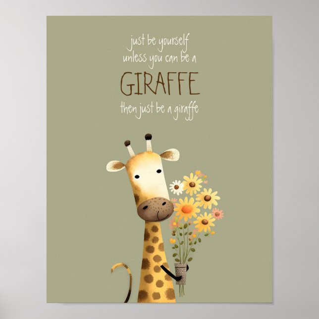 Girafe - Soyez vous-même Poster pour nurserie enfa (Devant)
