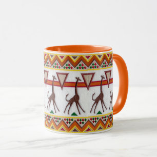 Girafes dans la tasse de l'Afrique