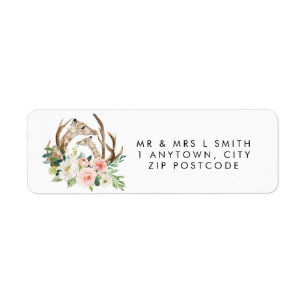 girafes rustiques mignonnes étiquette d'adresse de