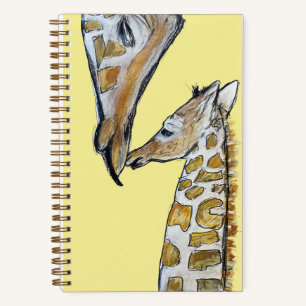 Giraffe 003-Yellow Journal von Molly Magdalain Notizbuch