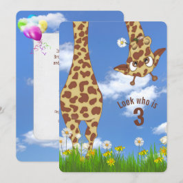Giraffe 3. Geburtstags-Party Einladung