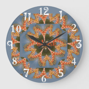 Giraffe Abstract Art Druck Große Wanduhr