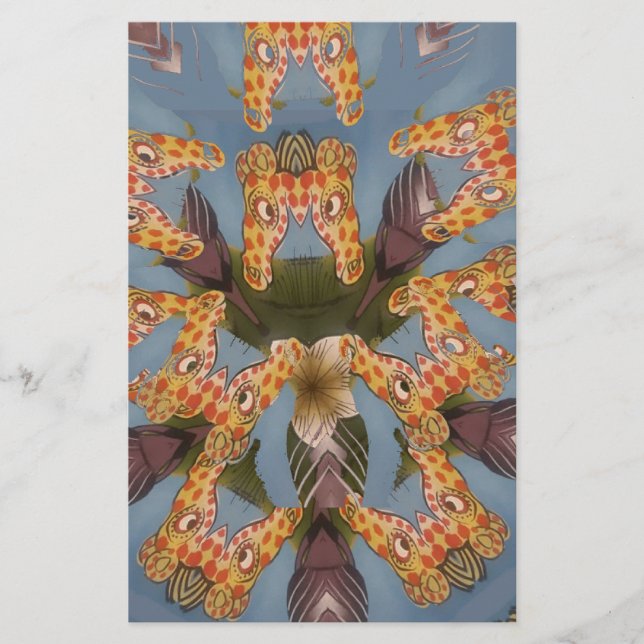 Giraffe Abstrakte Kunstdrucke Briefpapier (Vorderseite)