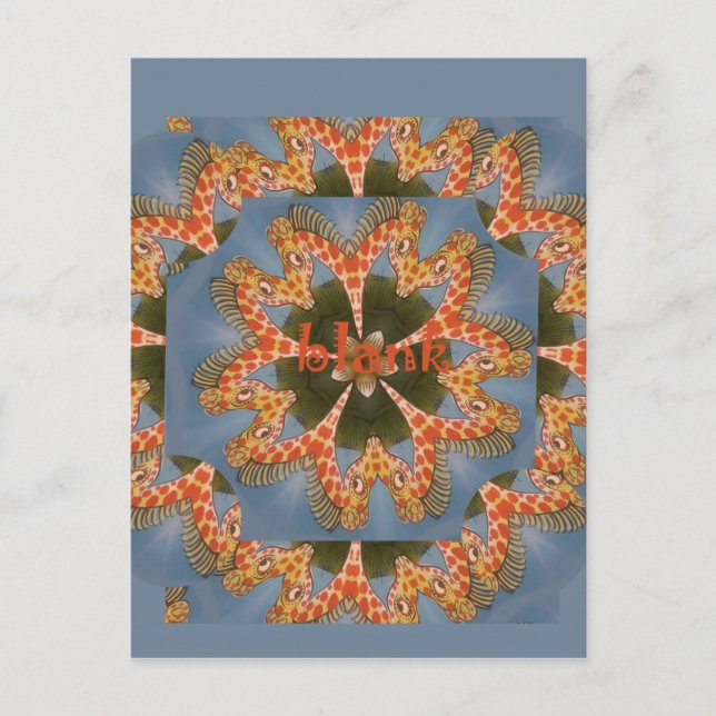 Giraffe Abstrakte Kunstdrucke Postkarte (Vorderseite)