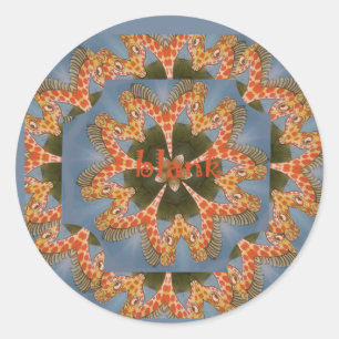 Giraffe Abstrakte Kunstdrucke Runder Aufkleber