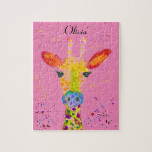 Giraffe Abstrakte Tiere Wilde Süße Kunst Regenboge