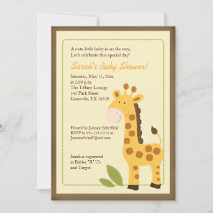 Giraffe Adventure 12x18 Baby Shower Einladung
