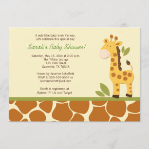 Giraffe Adventure 12x18 Baby Shower Einladung