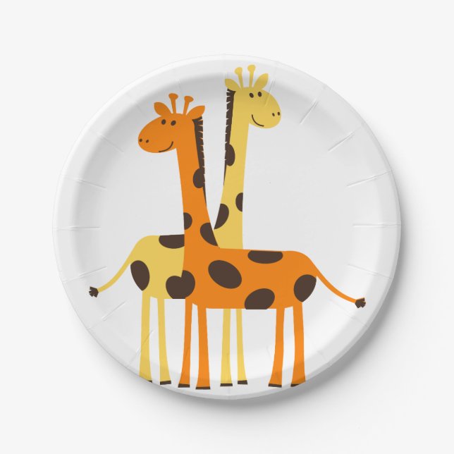 Giraffe Afrika Safari Pappteller (Vorderseite)