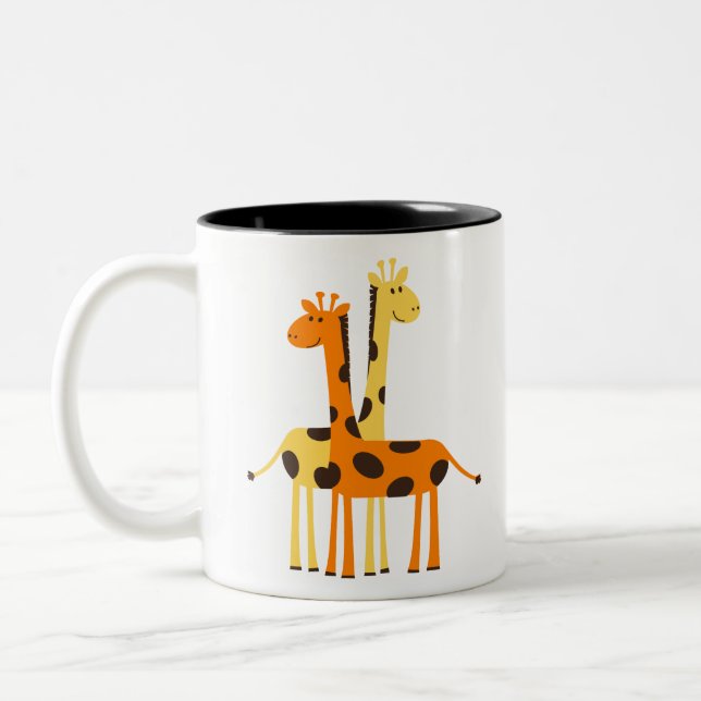 Giraffe Afrika Safari Zweifarbige Tasse (Links)