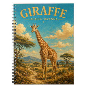 Giraffe Akazien Savanne Watercolor GeoSaga Notizblock