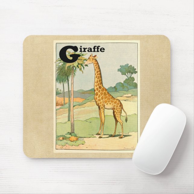 Giraffe Alphabet Animals Mousepad (Mit Mouse)