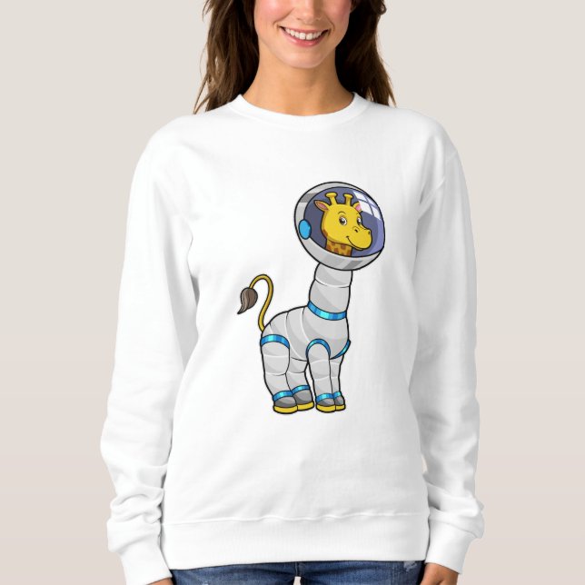 Giraffe als Astronaut in Glass-Sphäre Sweatshirt (Vorderseite)