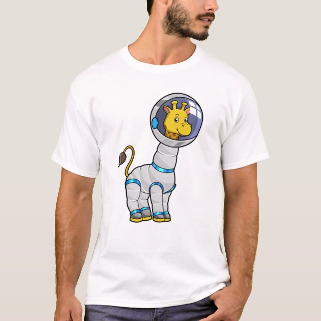Giraffe als Astronaut in Glass-Sphäre T-Shirt (Vorderseite)