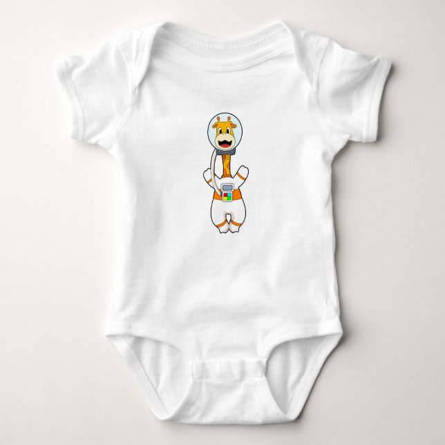 Giraffe als Astronaut in Kostüm Baby Strampler (Vorderseite)
