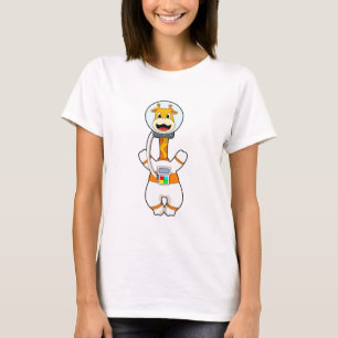 Giraffe als Astronaut in Kostüm T-Shirt
