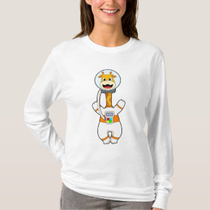 Giraffe als Astronaut in Kostüm T-Shirt