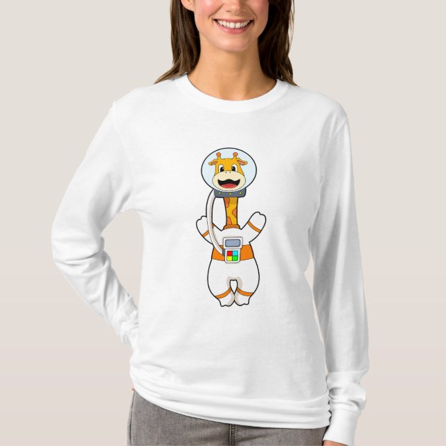 Giraffe als Astronaut in Kostüm T-Shirt (Vorderseite)