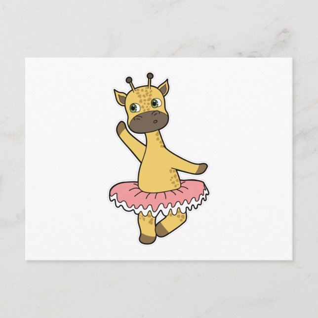 Giraffe als Ballerina im Ballett mit Rock Postkarte (Vorderseite)