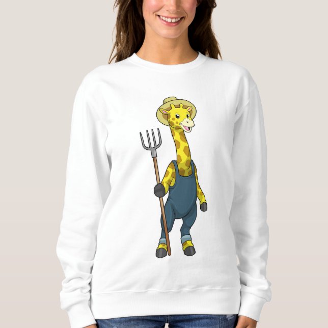 Giraffe als Bauer mit Pitchfork Sweatshirt (Vorderseite)