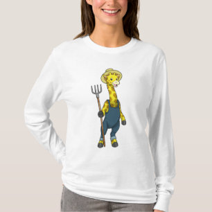 Giraffe als Bauer mit Pitchfork T-Shirt