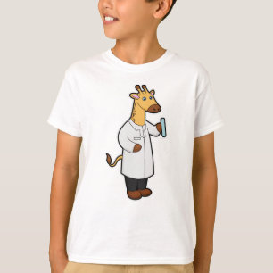 Giraffe als Doctor mit Testrohr T-Shirt
