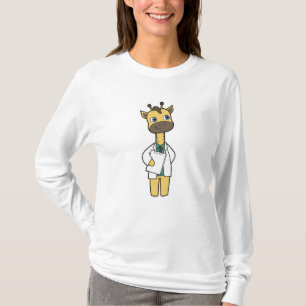 Giraffe als Doktor mit Notepad T-Shirt