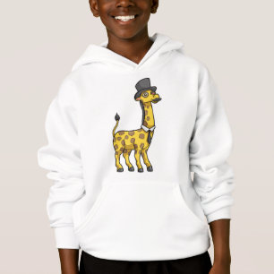 Giraffe als Gentleman mit Hut, Krawatte und Mustac Hoodie