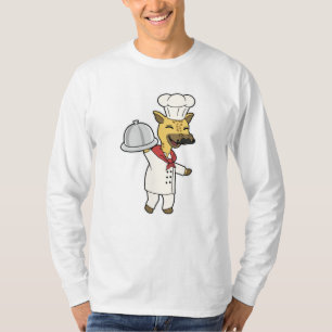 Giraffe als Koch mit Kochen Schürze & Platter T-Shirt