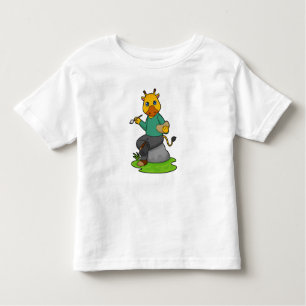 Giraffe als Maler mit Pinsel Kleinkind T-shirt