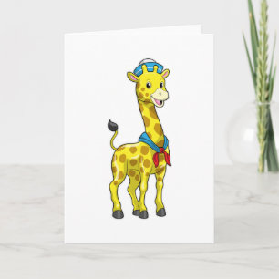 Giraffe als Matrose mit Matrosenhut Karte