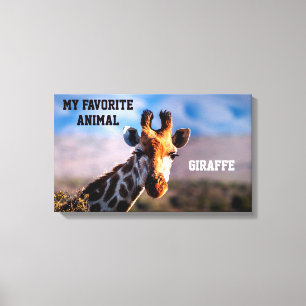 Giraffe als mein Lieblingstier Leinwanddruck