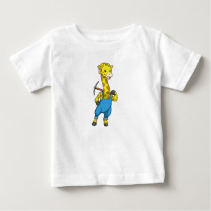 Giraffe als Miner mit Pickaxe Baby T-shirt