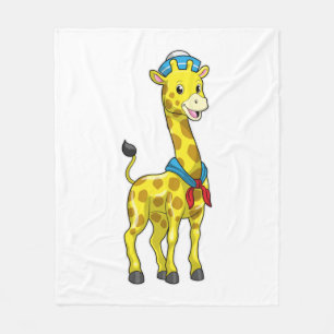 Giraffe als Seeleute mit Sailor-Hut Fleecedecke