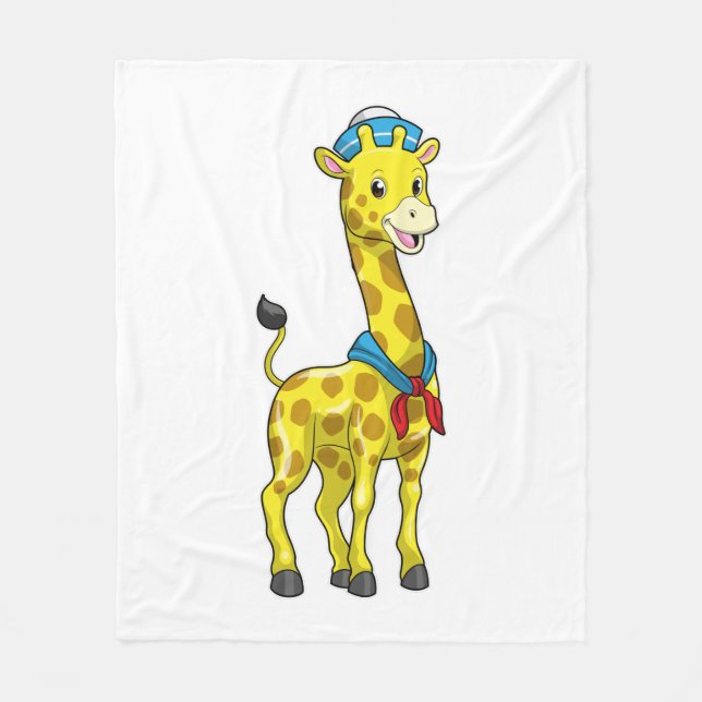 Giraffe als Seeleute mit Sailor-Hut Fleecedecke (Vorderseite)