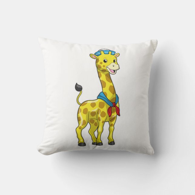 Giraffe als Seeleute mit Sailor-Hut Kissen (Vorderseite)